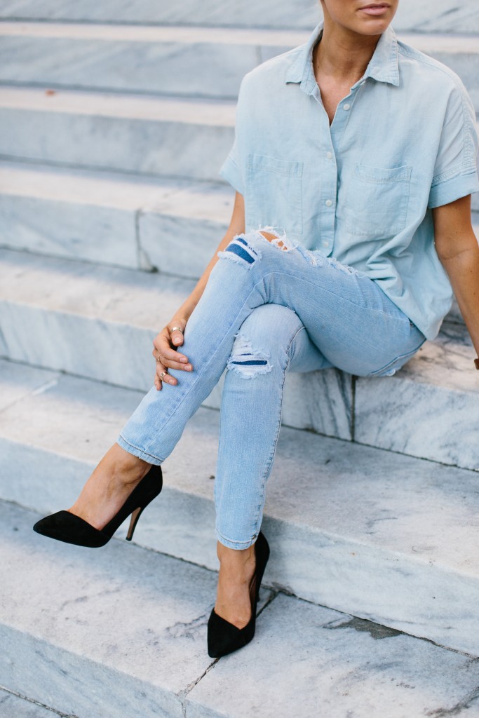 Denim on Denim // Charleston Fashion Blogger, Dannon Almost Happening
