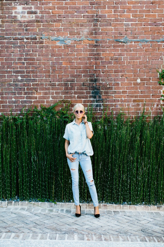Denim on Denim // Charleston Fashion Blogger, Dannon Almost Happening