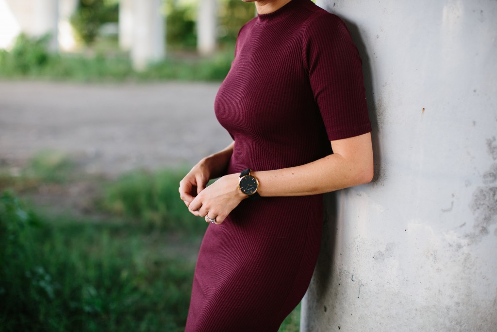 Garnet and Black Forever 21 Ribbed Midi Dress // Charleston Blogger Dannon Almost Happening