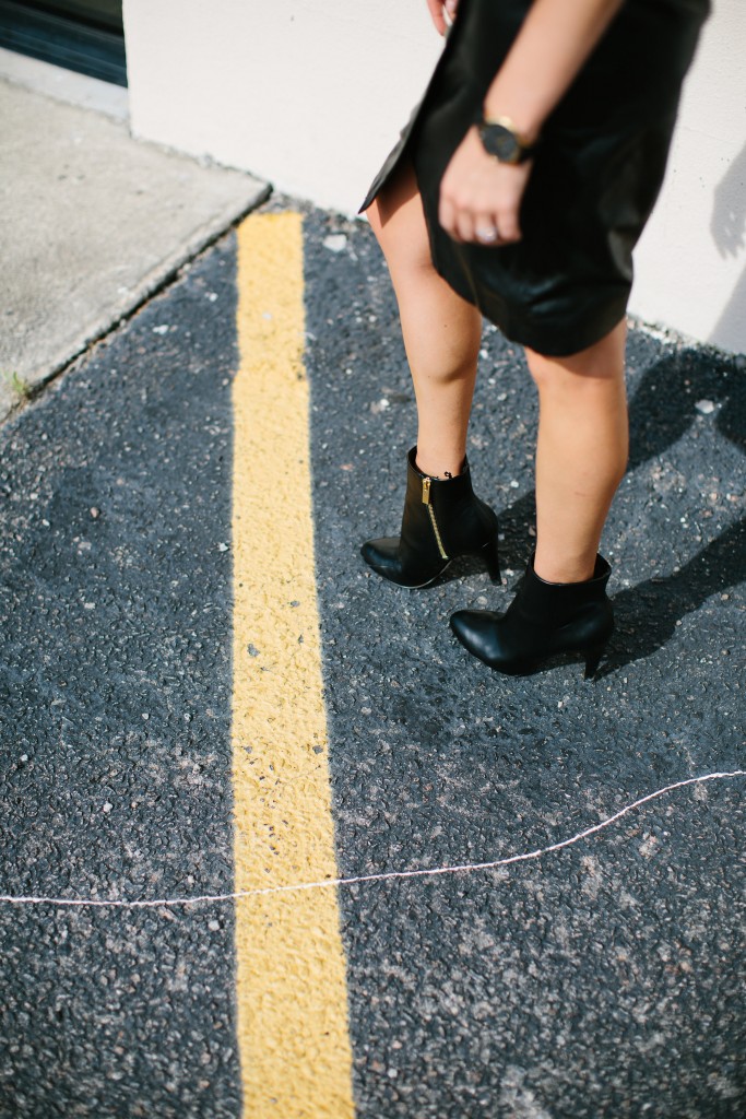 Sheer Edge leather skirt ankle boots // Charleston Fashion Blogger Dannon, Almost Happening