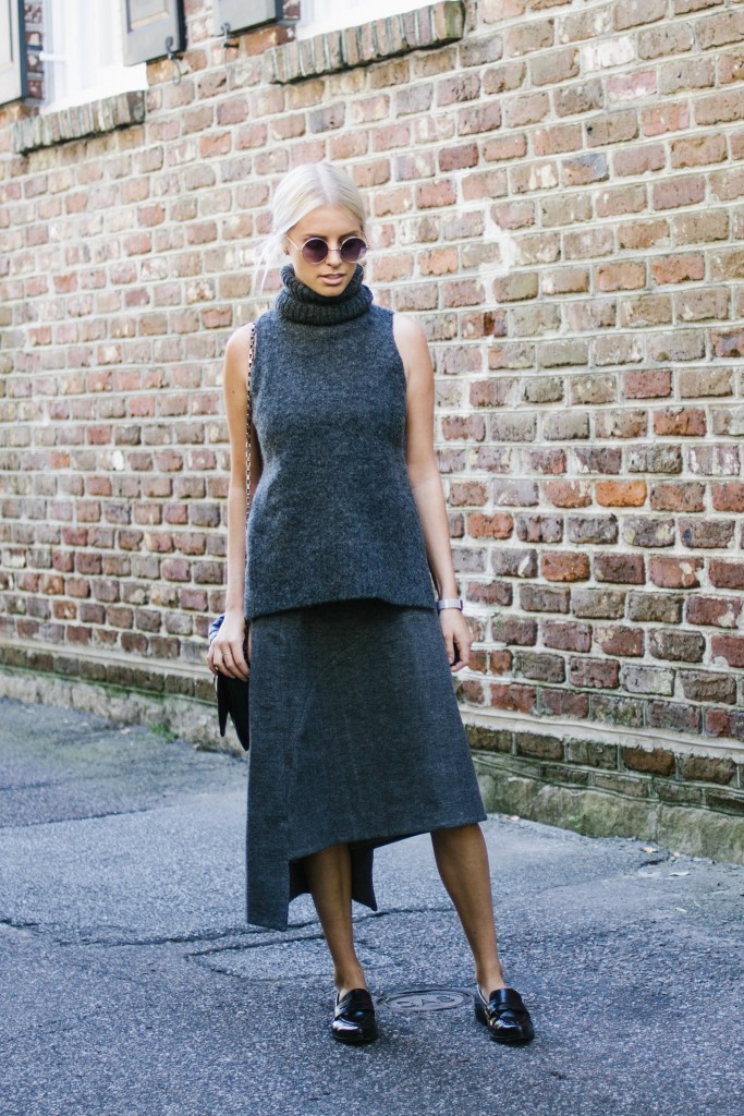 C/meo Collective from Fashion Bunker Charcoal Short Sleeve Jumper & Wrap Skirt // Charleston Blogger Dannon Almost Happening