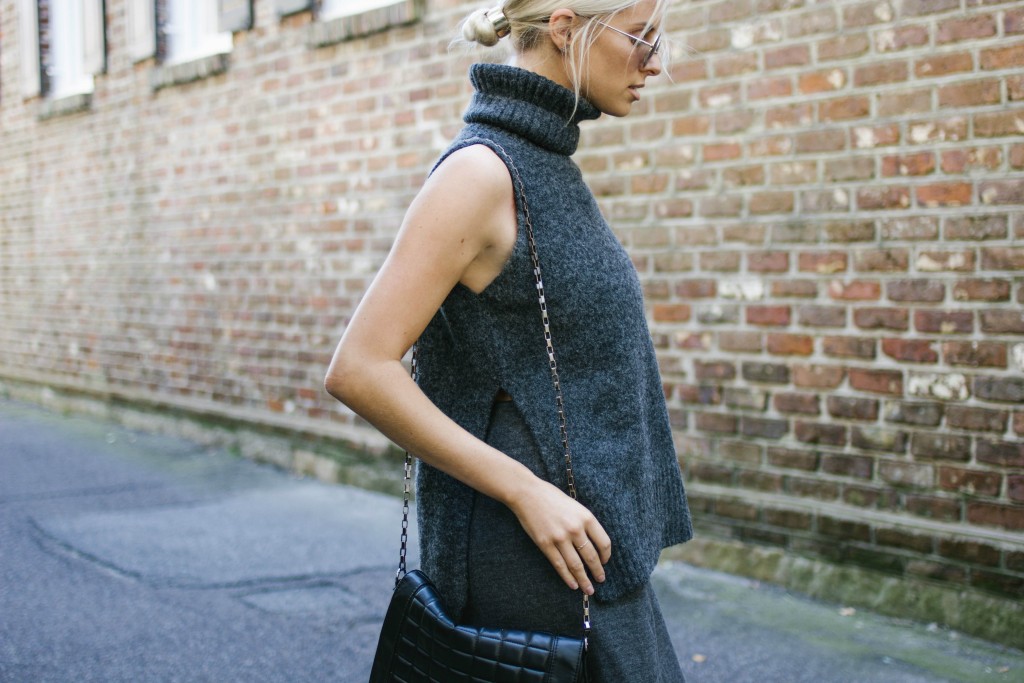 C/meo Collective from Fashion Bunker Charcoal Short Sleeve Jumper & Wrap Skirt // Charleston Blogger Dannon Almost Happening