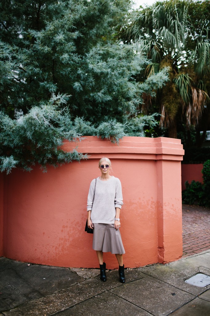 Witching Hour with Nordstrom Rack leather midi skirt, ankle boots and sweater Fall 2015 // Charleston Blogger Dannon Almost Happening
