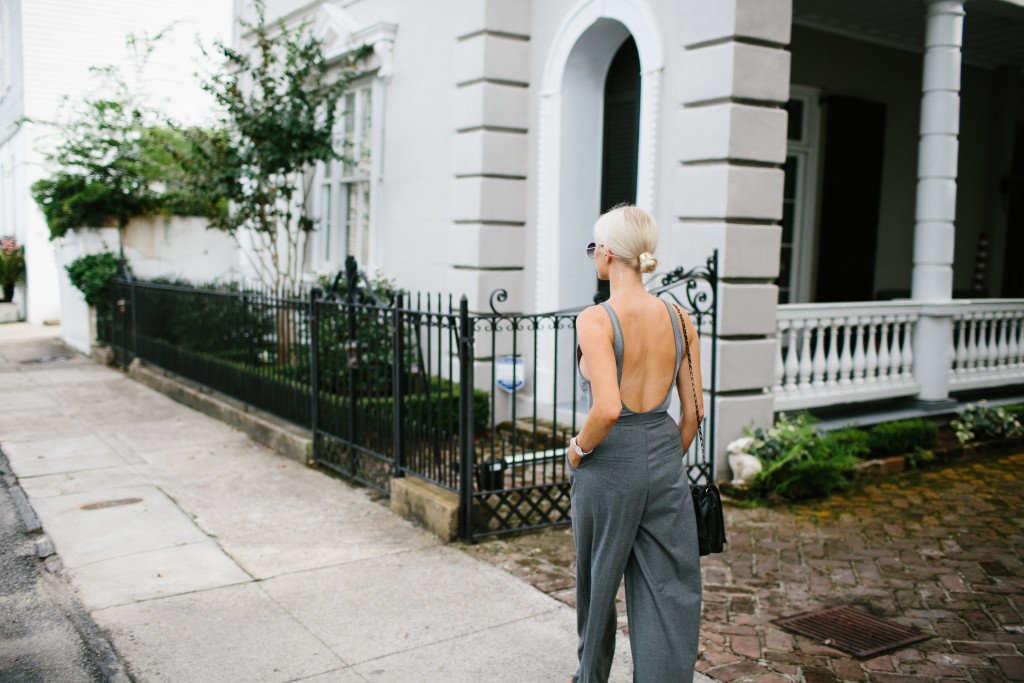 H&M Grey Wide Leg Pants and Ribbed Bodysuit // Charleston Fashion Blogger Dannon Almost Happening