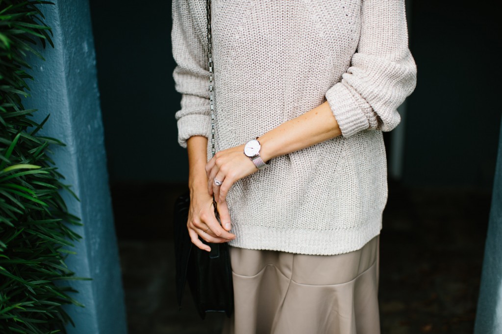 Witching Hour with Nordstrom Rack leather midi skirt, ankle boots and sweater Fall 2015 // Charleston Blogger Dannon Almost Happening