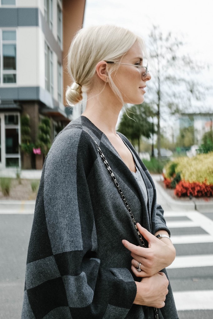 Wrapped in Grays J. McLaughlin Harrow Wrap in Plaid UnionBay Jeggings // Charleston Fashion Blogger Dannon Almost Happening