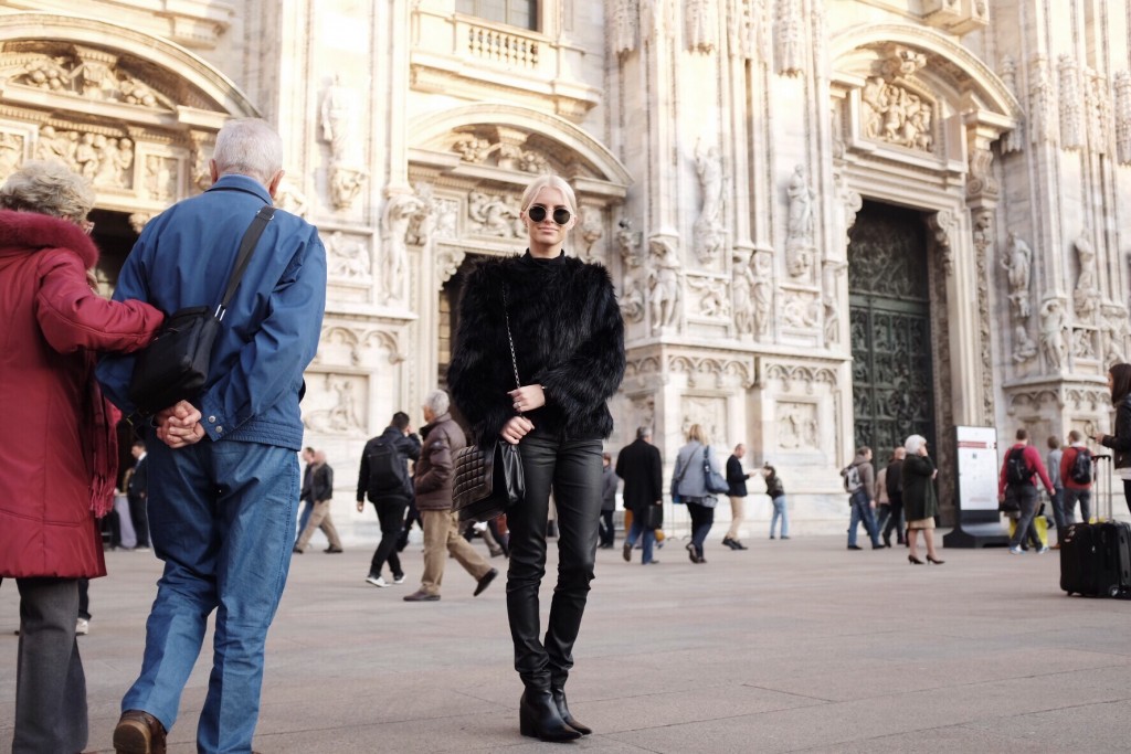 Italian Leather and Fur Milan Italy Fall 2015 street style // Charleston Fashion Blogger Dannon Almost Happening