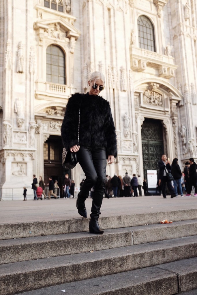 Italian Leather and Fur Milan Italy Fall 2015 street style // Charleston Fashion Blogger Dannon Almost Happening