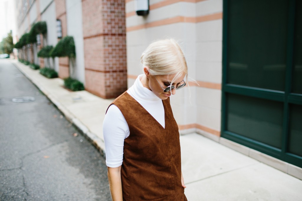 Suede Sheaths Camel & Cream turtleneck Black Ankle Boots Fall trend 2015 // Charleston Fashion Blogger Dannon Almost Happening