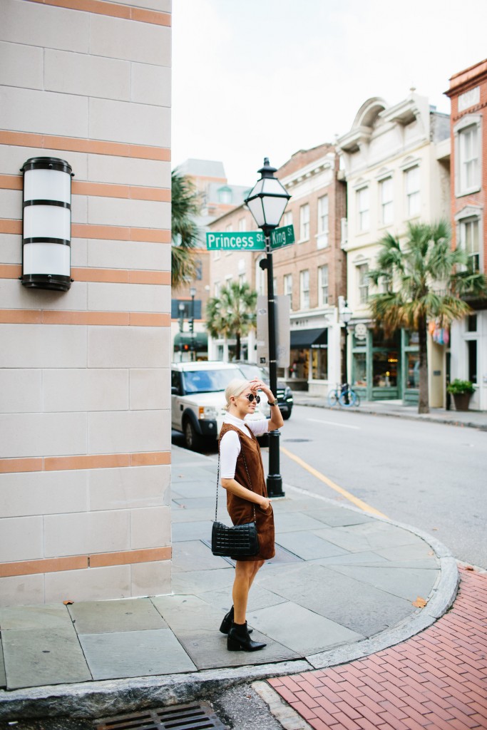 Suede Sheaths Camel & Cream turtleneck Black Ankle Boots Fall trend 2015 // Charleston Fashion Blogger Dannon Almost Happening