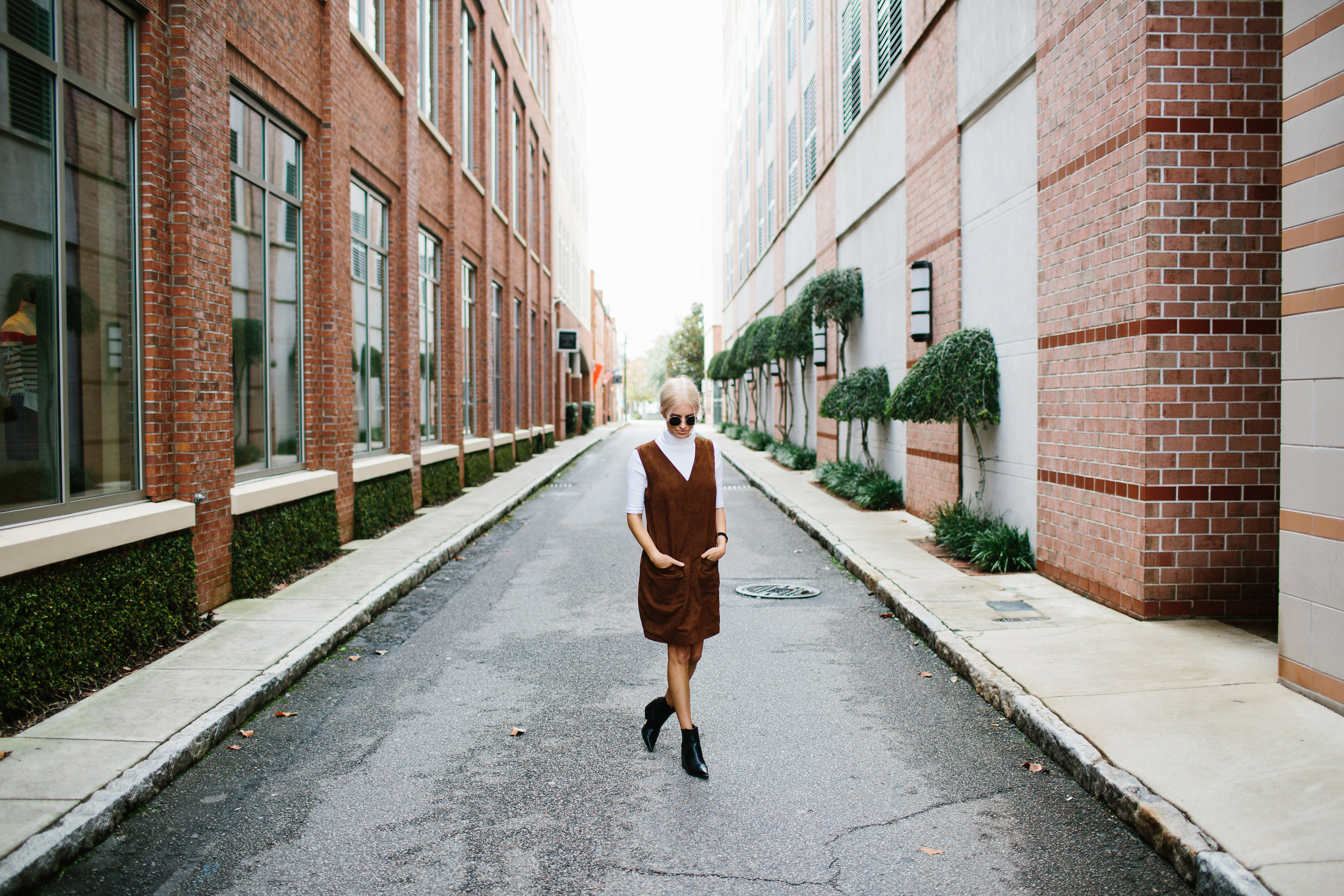 Suede Sheaths Camel & Cream turtleneck Black Ankle Boots Fall trend 2015 // Charleston Fashion Blogger Dannon Almost Happening