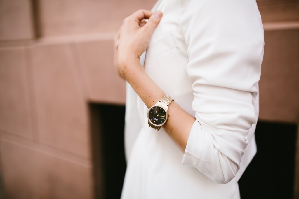 Nicole Vienna Soir N79 Link Gold Watch Black Marble Face // Charleston Fashion Blogger Dannon Almost Happening