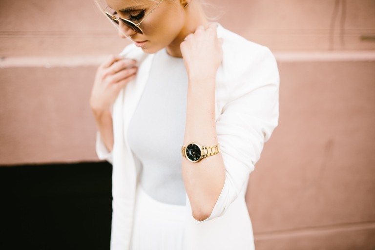 Nicole Vienna Soir N79 Link Gold Watch Black Marble Face // Charleston Fashion Blogger Dannon Almost Happening