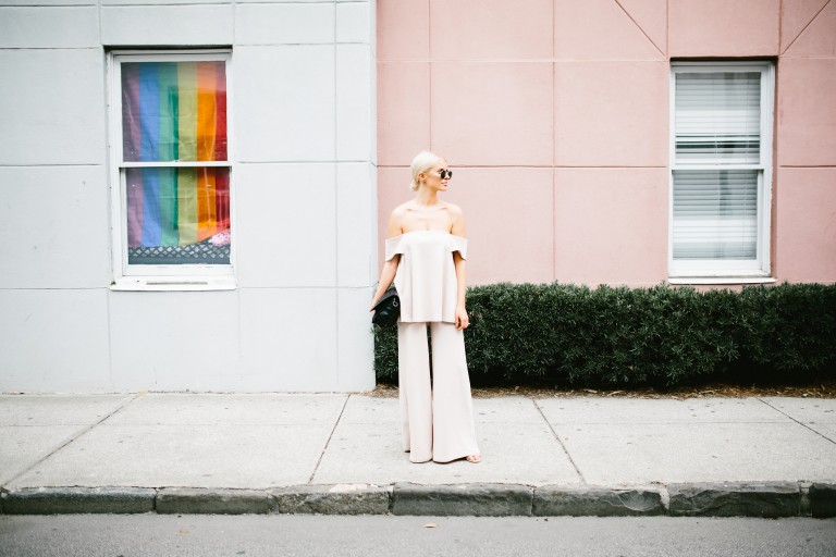 CFW Day 3 Boohoo Eli Top and wide leg trousers co-ord set // Charleston Fashion Blogger Dannon Almost Happening