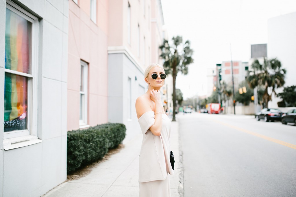 CFW Day 3 Boohoo Eli Top and wide leg trousers co-ord set // Charleston Fashion Blogger Dannon Almost Happening