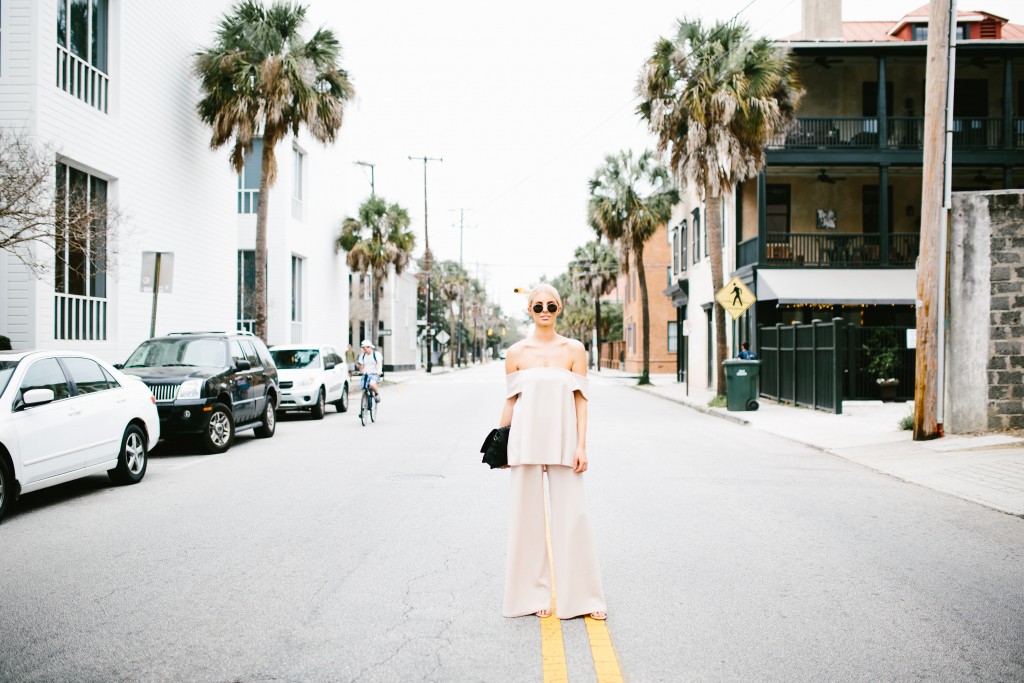 CFW Day 3 Boohoo Eli Top and wide leg trousers co-ord set // Charleston Fashion Blogger Dannon Almost Happening