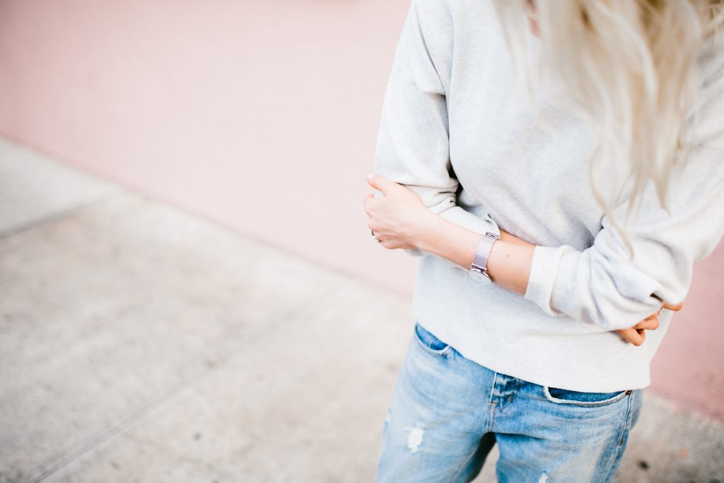 Lazy Days H&M mock turtleneck sweater madewell boyfriend jeans forever 21 white grey loafers // Charleston Fashion Blogger Dannon Almost Happening