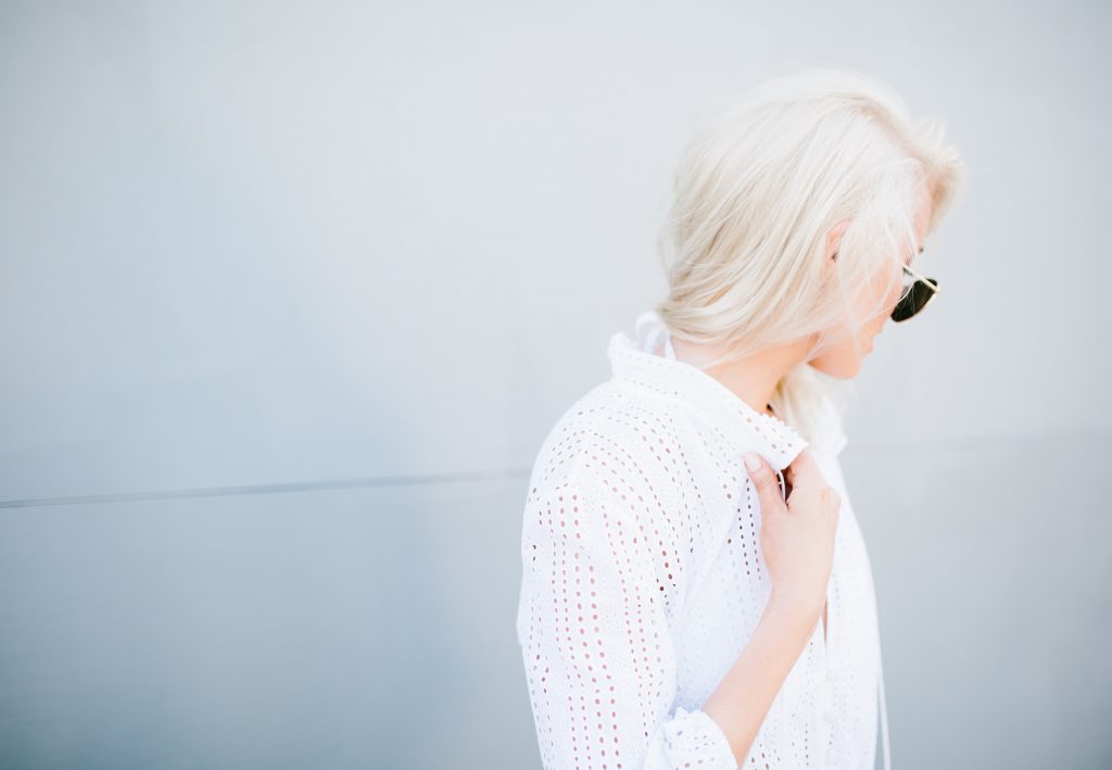 Everything But Water Rachel Zoe White Capsule Collection eyelet cover-up romper // Charleston Fashion Blogger Dannon Almost Happening 
