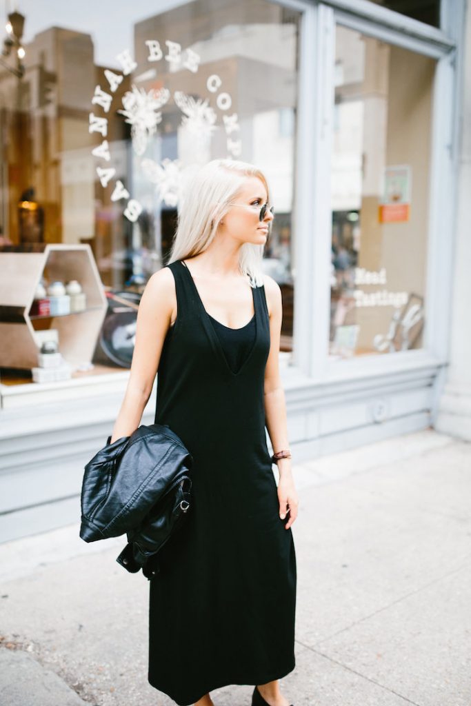 Midi Lengths and Loafers black dress v neck azalea sf boutique forever 21 pointed loafers // Charleston Fashion Blogger Dannon Almost Happening 