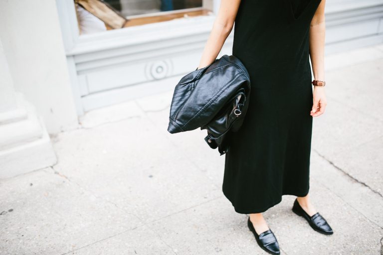 Midi Lengths and Loafers black dress v neck azalea sf boutique forever 21 pointed loafers // Charleston Fashion Blogger Dannon Almost Happening