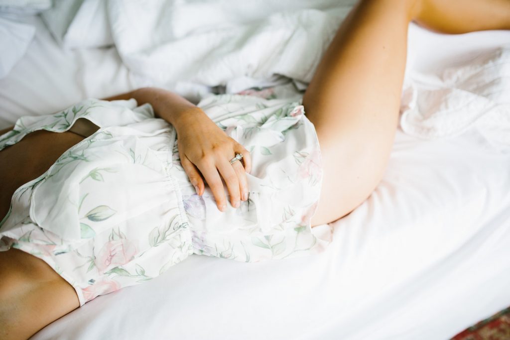 Homebodii Sofia Frill Romper sleepwear lingerie bridal wedding day // Charleston Fashion Blogger Dannon Almost Happening 