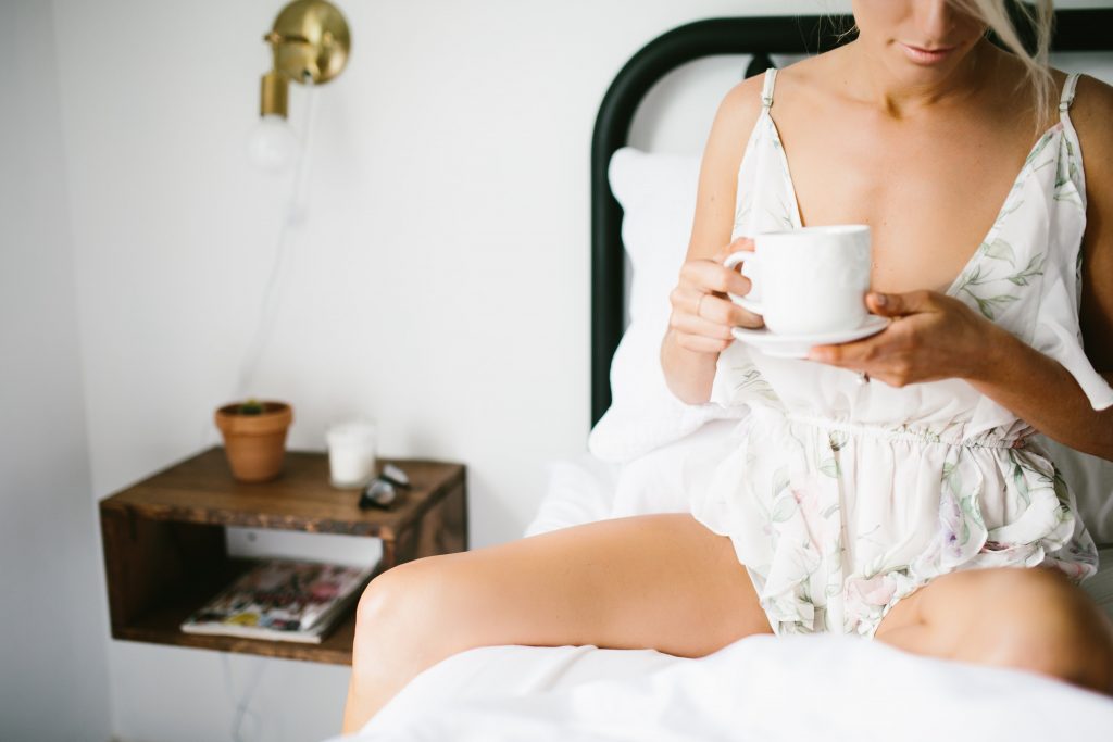 Homebodii Sofia Frill Romper sleepwear lingerie bridal wedding day // Charleston Fashion Blogger Dannon Almost Happening 