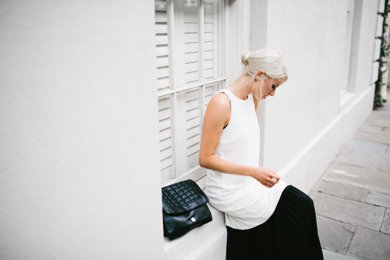 ASOS Clean Crepe Maxi Dress with Sheer Pleated Hem Street Style 2016 Summer Messy Bun // Charleston Fashion Blogger Dannon Almost Happening