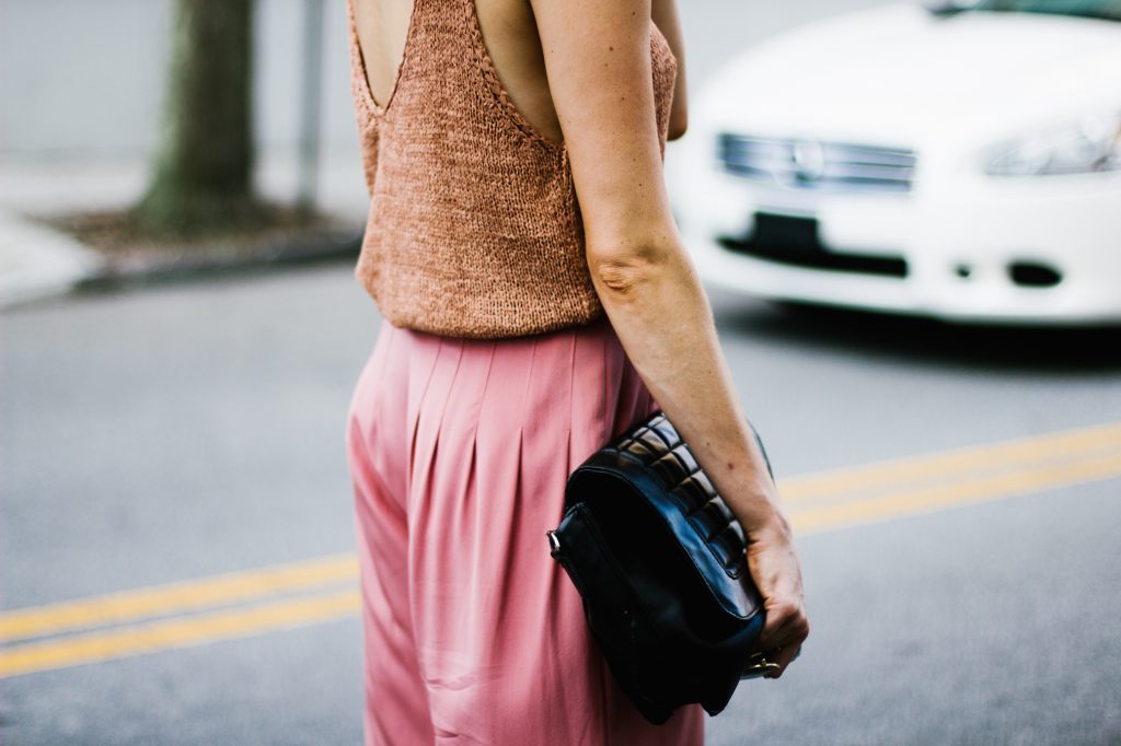 Summer Apricots Bella Luxx Tape Yarn Knit Tank Top Elizabeth and James Zoe Pants // Charleston Fashion Blogger Dannon Almost Happening 