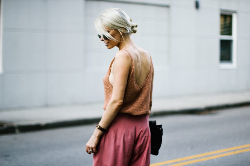 Summer Apricots Bella Luxx Tape Yarn Knit Tank Top Elizabeth and James Zoe Pants // Charleston Fashion Blogger Dannon Almost Happening 