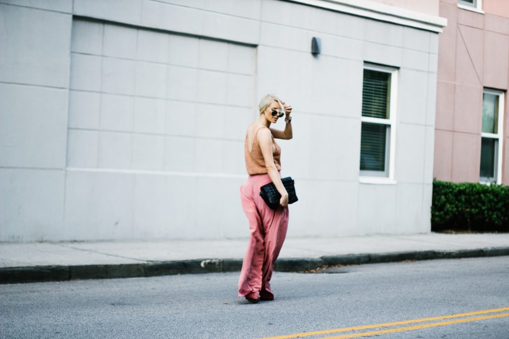 Summer Apricots Bella Luxx Tape Yarn Knit Tank Top Elizabeth and James Zoe Pants // Charleston Fashion Blogger Dannon Almost Happening 