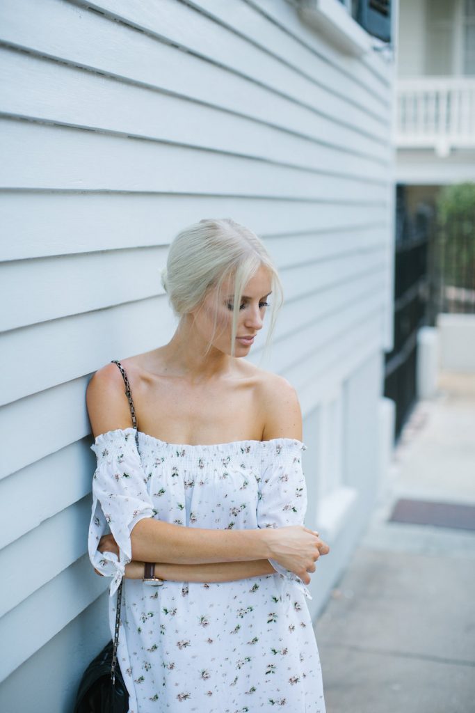 Floral Dress Azalea SF boutique ankle strap eels downtown Summer Street Style 2016 // Charleston Fashion Blogger Dannon Almost Happening 