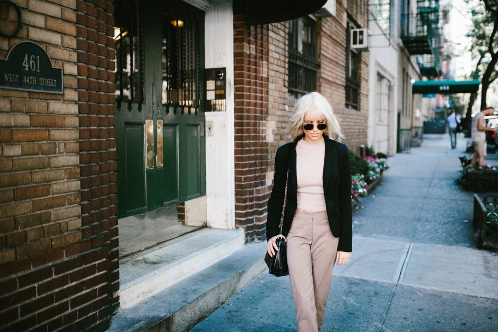 NYC Strolls ribbed sleeveless turtleneck plaid trousers loafers 90’s street style fall autumn trends 2016 // Charleston Fashion Blogger Dannon Almost Happening 