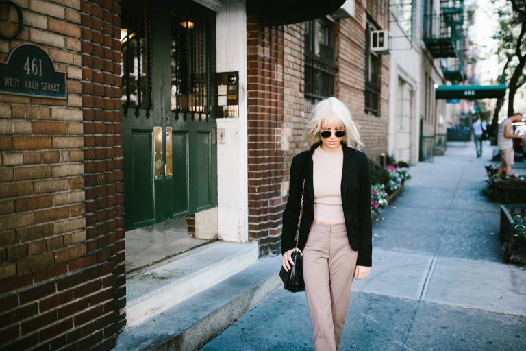 NYC Strolls ribbed sleeveless turtleneck plaid trousers loafers 90’s street style fall autumn trends 2016 // Charleston Fashion Blogger Dannon Almost Happening
