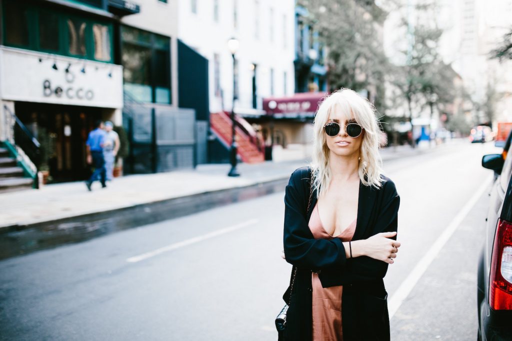 Rusty rust satin dress oversized coat mules street style New York Fashion Week NYFW Manhattan fall autumn trends 2016 // Charleston Fashion Blogger Dannon Almost Happening 