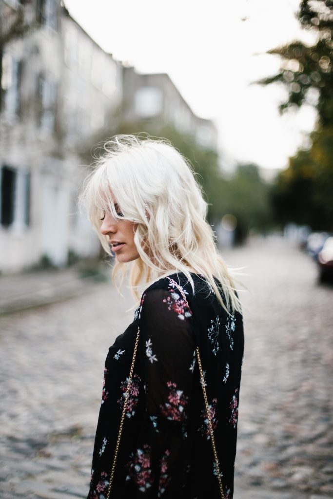 Long sleeve floral dress target bell sleeve shift dress thigh high boots black suede h&M street style fall autumn trends 2016 // Charleston Fashion Blogger Dannon Almost Happening 