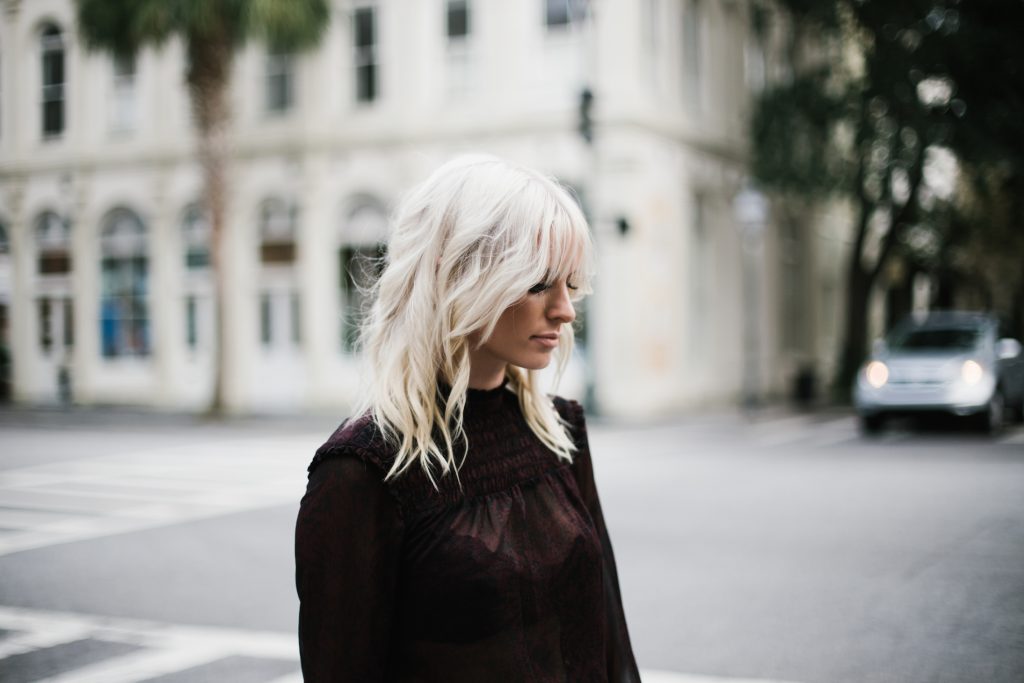 Who What Wear ruffle blouse target sheer long sleeve mock neck button up a line black skirt over-the-knee black suede boots street style fall autumn trends 2016 // Charleston Fashion Blogger Dannon Almost Happening 