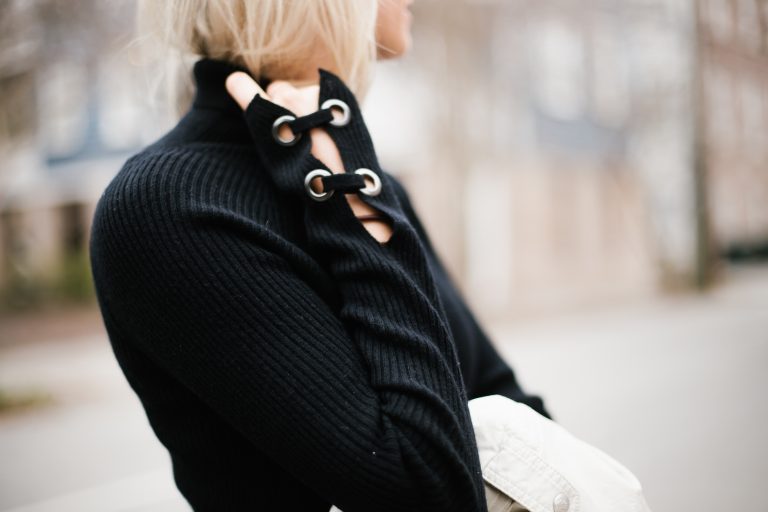 Asymmetrical knit black skirt chic wish turtleneck sweater david lerner ny minimalist blogger winter street style // Charleston Fashion Blogger Dannon Almost Happening