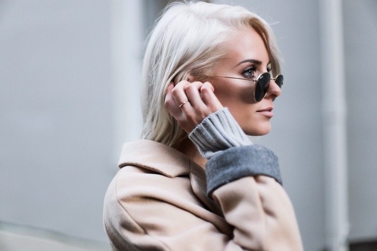 Layered beige peacoat grey cuff Forever 21 chunky jumper sweater ASOS leather mini skirt black ankle boots blogger street style winter 2017  // Charleston Fashion Blogger Dannon Almost Happening  