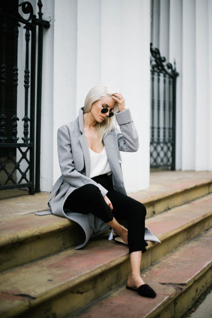 robe coats and slip ons oversized wool long lulus fifth the label asos sandals slippers white cami forever 21 trousers Street Style Blogger   // Charleston Fashion Blogger Dannon Almost Happening  