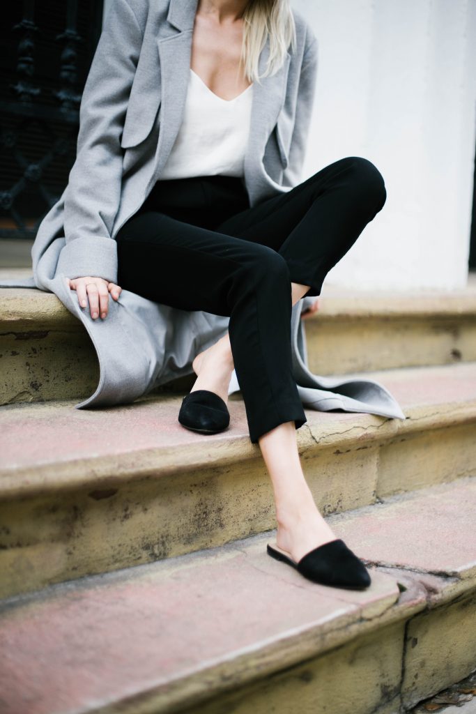 robe coats and slip ons oversized wool long lulus fifth the label asos sandals slippers white cami forever 21 trousers Street Style Blogger   // Charleston Fashion Blogger Dannon Almost Happening  