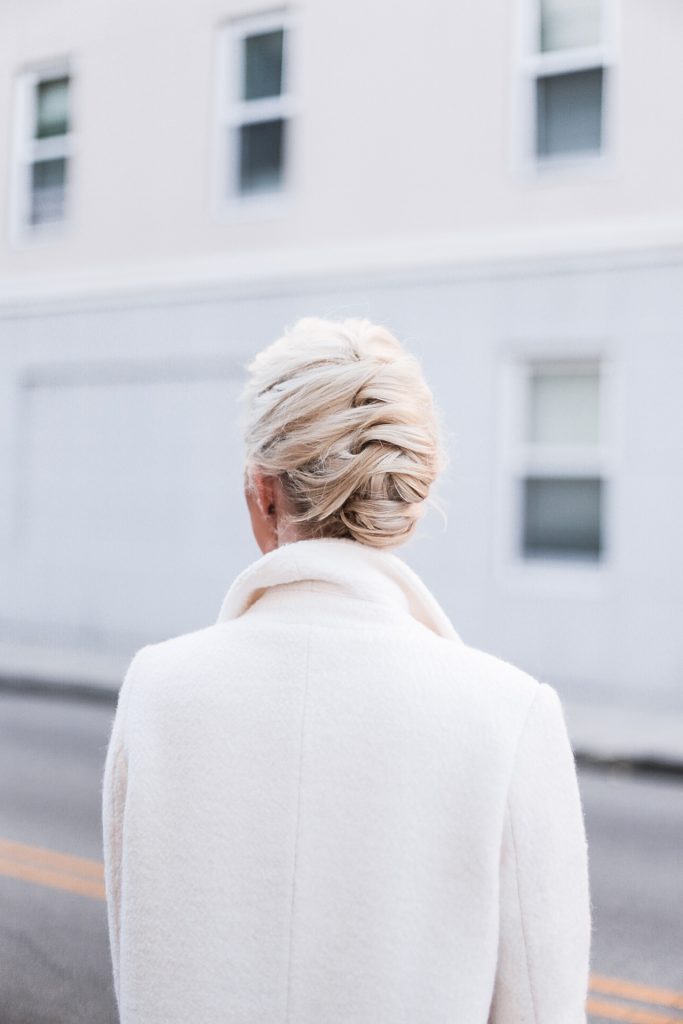 CFW Day 2 Winter Whites asos knit high neck rib maxi dress asos forever 21 boucle coat street style downtown fashion week   // Charleston Fashion Blogger Dannon Almost Happening  