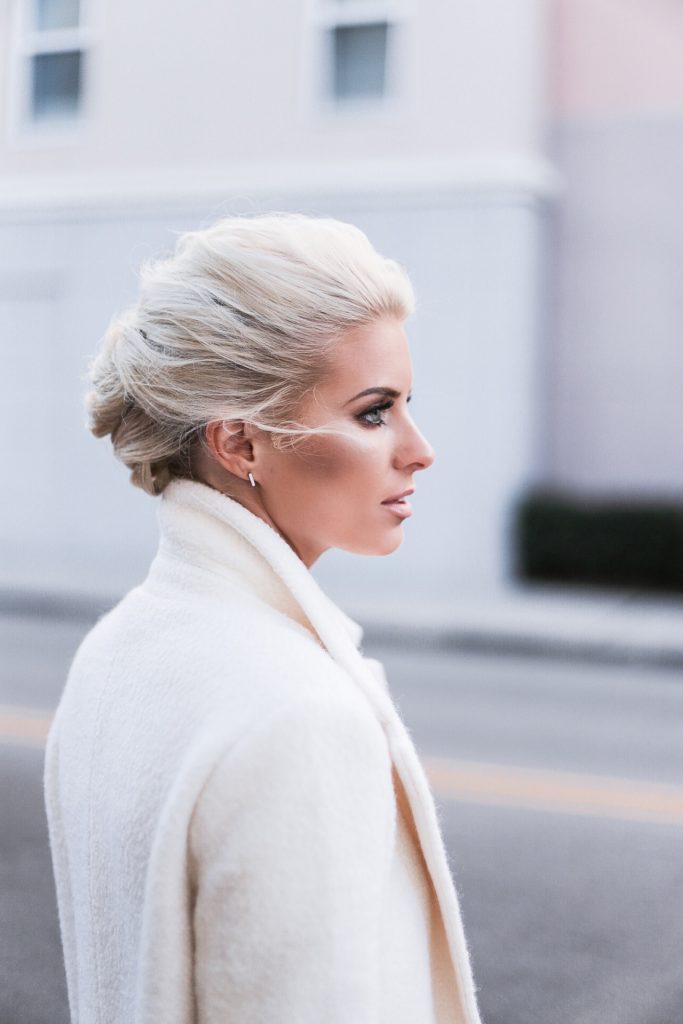 CFW Day 2 Winter Whites asos knit high neck rib maxi dress asos forever 21 boucle coat street style downtown fashion week   // Charleston Fashion Blogger Dannon Almost Happening  