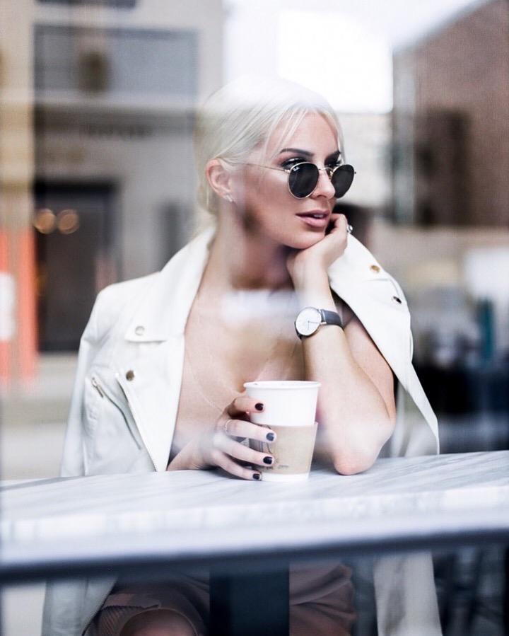  CFW Finale Rachel Roy carole top ginger skirt v-neck crop top pencil knit pointed slip on mules white moto jacket street style spring 2017 // Charleston Fashion Blogger Dannon Almost Happening coffee shops