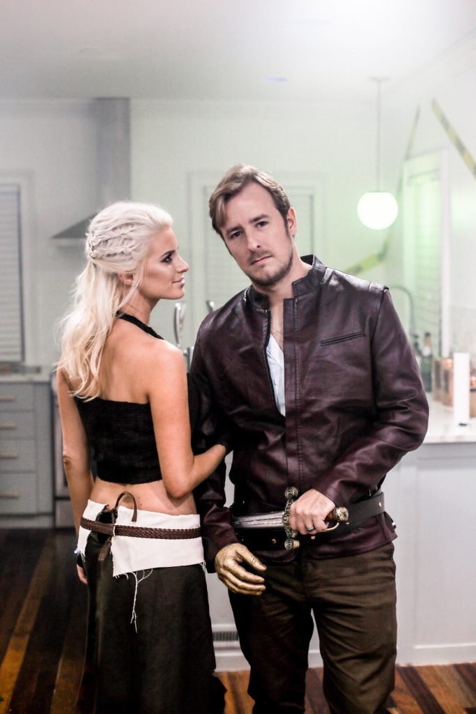 DIY game of thrones halloween costumes khalessi daenerys targaryen jamie lannister king slayer Halloween 2017 Charleston Fashion Blogger Dannon K. Collard Almost Happening