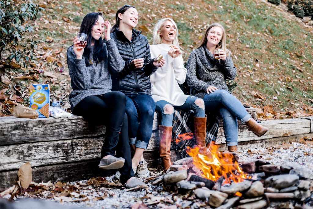 Mountain Weekend Fall in Maggie Valley NC lake junaluska Asheville North Carolina Brewery bonfire nights s’mores chili log cabin autumn retreat friends hot tub Charleston Fashion Blogger Dannon Almost Happening