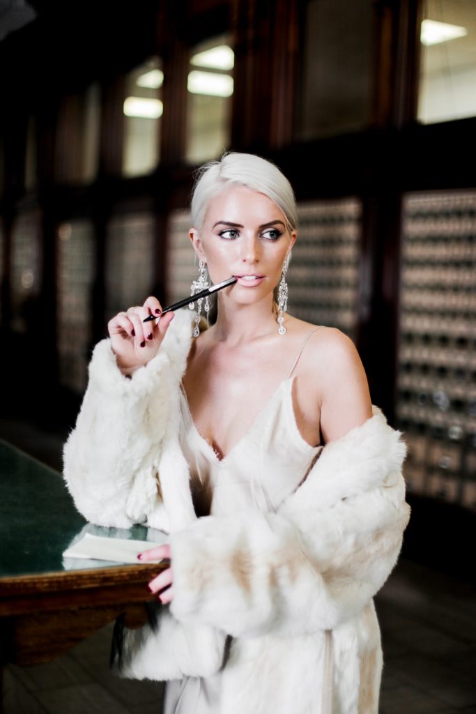 NYE Satin Silk new years eve party outfit silk dress one teaspoon midnight dress in latte revolve slip dress shimmer faux fur white Charleston Fashion Blogger Dannon Almost Happening 