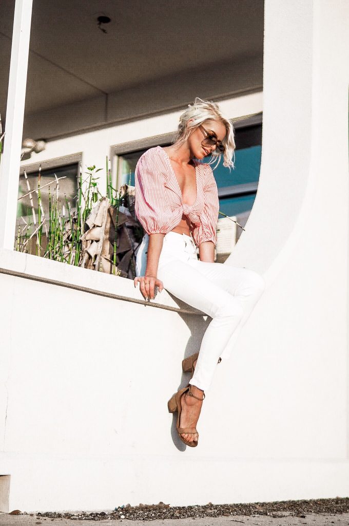 Cinco De Mayo // Charleston Fashion Blogger Dannon K. Collard Almost Happening Forever 21 red white stripe tie-front crop top