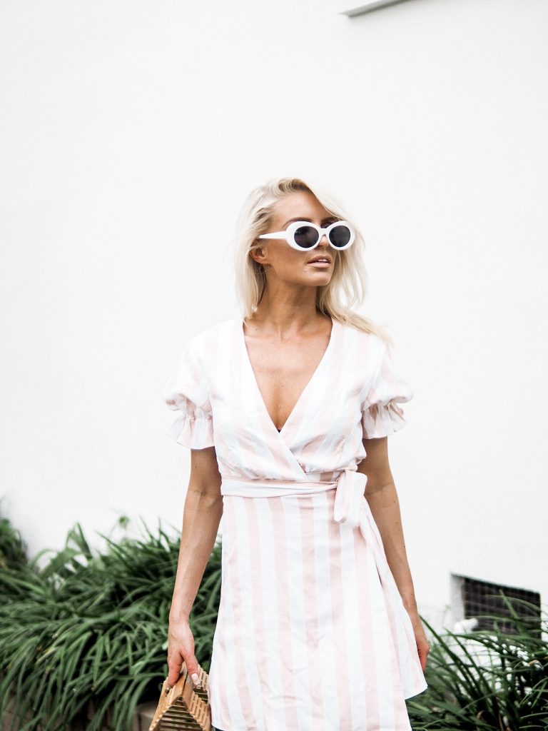 Spring Style Privacy Please Orchid Mini Pearl Stripe ankle strap sandals bamboo purse cult gaia white round sunglasses // Charleston Fashion Blogger Dannon K. Collard Almost Happening