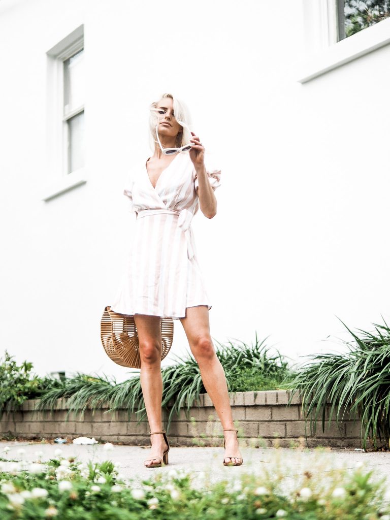 Spring Style Privacy Please Orchid Mini Pearl Stripe ankle strap sandals bamboo purse cult gaia white round sunglasses // Charleston Fashion Blogger Dannon K. Collard Almost Happening