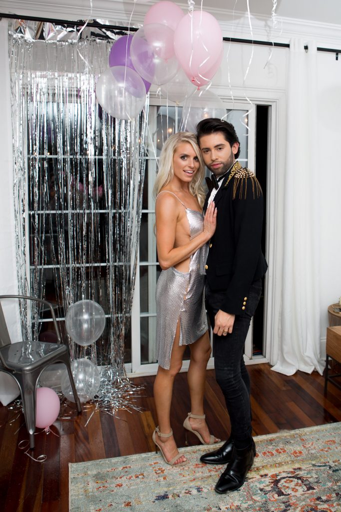 30th birthday girl silver chainmail rhinestone dress vegas themed party // Charleston blogger dannon k collard Almost Happening